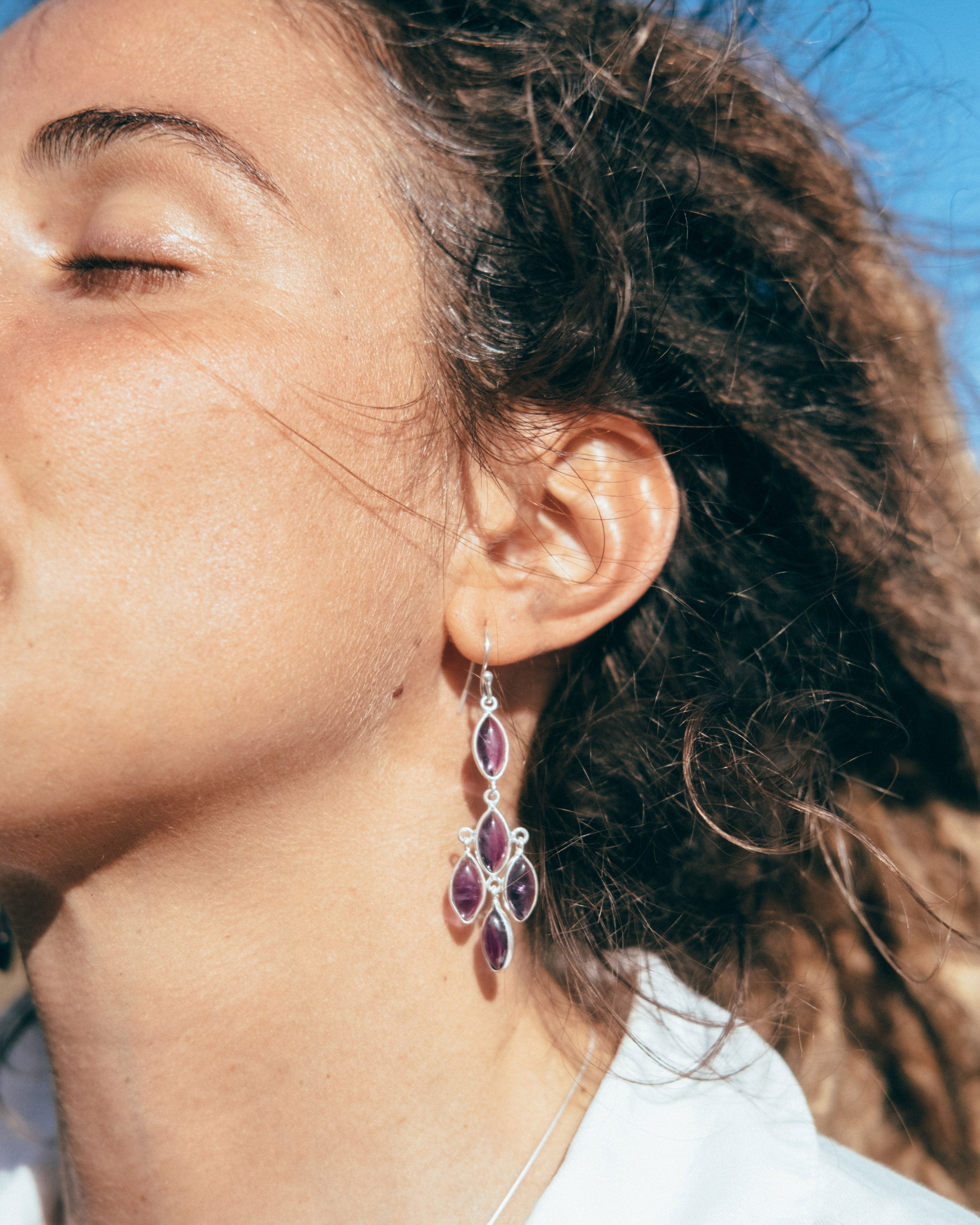 MIDNIGHT AMETHYST CASCADE EARRINGS