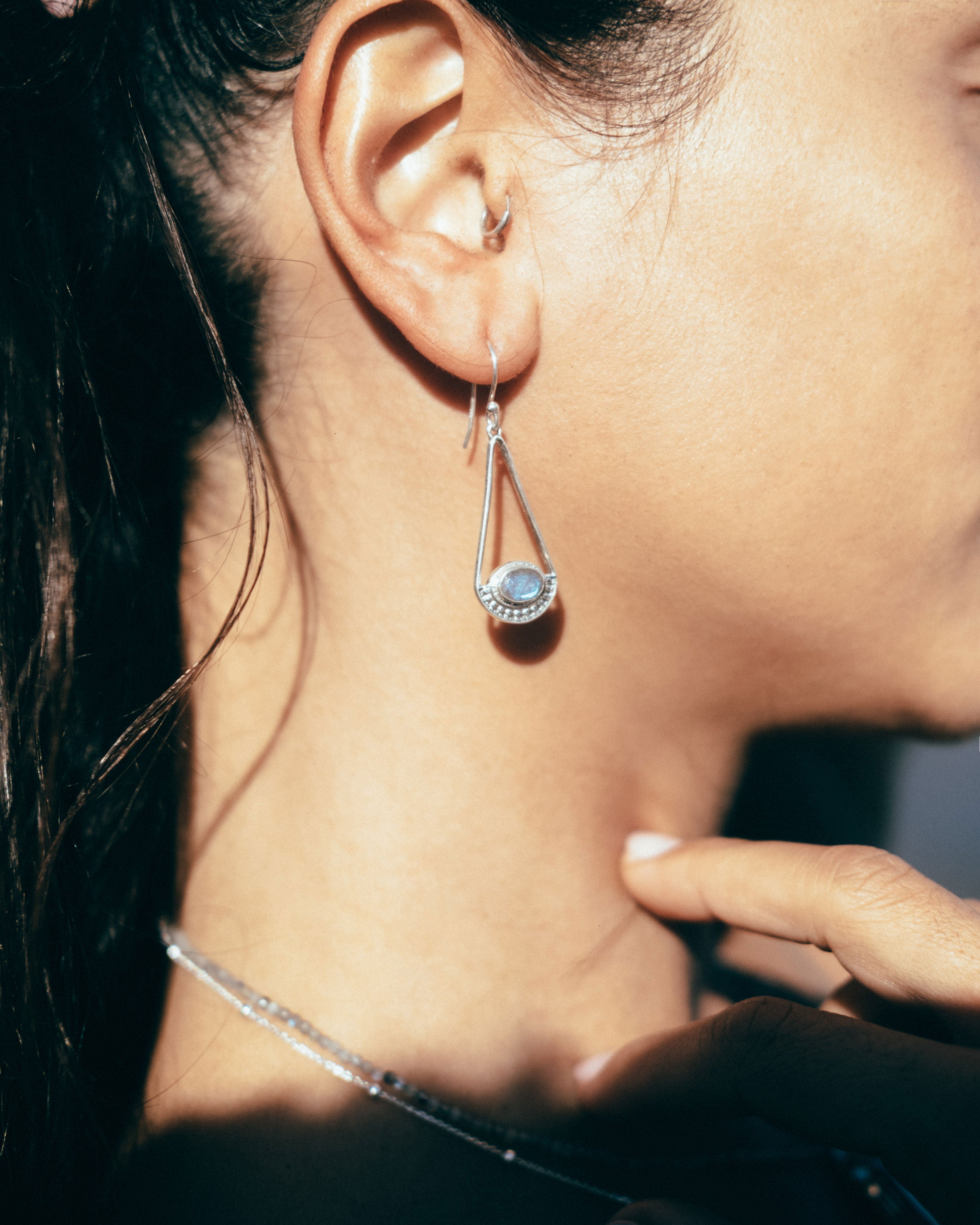 OCEAN FLASH LABRADORITE EARRINGS